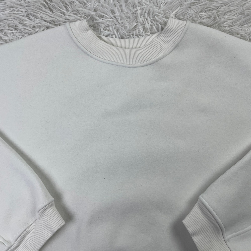 Lululemon Sweater Womens Large White Softstreme Perfectly Oversized Cropped Crew - Picture 2 of 8